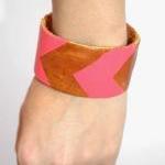 Pink Chevron Cuff Bracelet