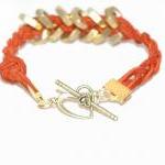Burn Orange Hex Nut Bracelet