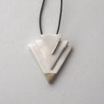 White & Gold Dipped Geometric Necklace