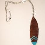 Turquoise Feather Necklace